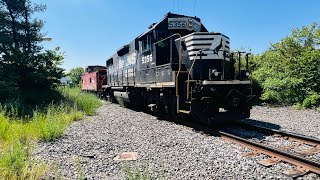 Norfolk Southern Railroad LOCAL FREIGHT Dearborn Division B23 with a CABOOSE at GOSHEN Indiana [upl. by Alios]