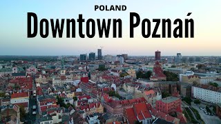 Downtown Poznań  4K drone video [upl. by Aninahs]