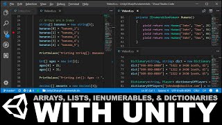 Unity C Fundamentals  Collections Arrays Lists IEnumerables and Dictionaries [upl. by Leopold399]