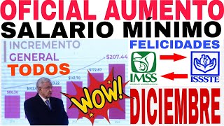 🎉OFICIAL AMLO SUBE SALARIO MÍNIMO 🙏IMSS ISSSTE PENSION BIENESTAR ADULTOS MAYORES TODOS🎁🎁🎁 [upl. by Notlek]