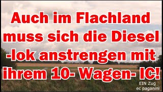 Auch im Flachland muss sich die Diesellok anstrengen um ihren 10 Wagen CIC zu beschleunigen [upl. by Mobley]