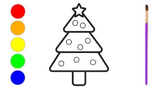 Si te vizatojme pemen e vitit te ri  how to draw and color the christmas tree [upl. by Poll]