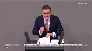 Bundestagsdebatte zum Bundeshaushalt  Wirtschaftliche Zusammenarbeit und Entwicklung am 271119 [upl. by Lewin]