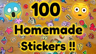 100 Homemade Stickers 😱😳 How to make stickers at home Make stickers without sticker paperdiy craft [upl. by Nedac886]