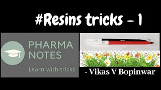 RESINS WITH TRICKS  PART1  RRB PHARMACIST EXAM  ESIC  GPAT  NIPER  DI [upl. by Ayekram]