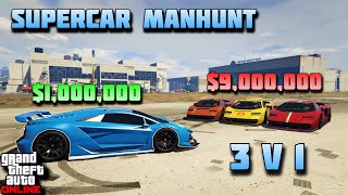 10000000 SUPERCAR Manhunt GTA 5 l ft HarmNone NoProblemCheating twingomp4 [upl. by Dnalevelc631]