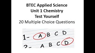 BTEC Applied Science Unit 1 Chemistry MC Test [upl. by Dracir]