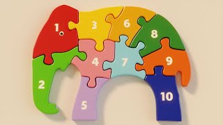 Elephant Numbers Puzzle  Learn to Count 1 to 10 [upl. by Yrreiht587]