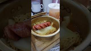 Ramyeon ang Taiwanese sausage for dinner food ramyeon foodie shorts foodvlog foodlover [upl. by Talbert179]