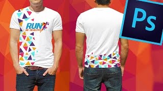 Crear y Simular estampado de camiseta  playera con Adobe Photoshop [upl. by Johppah]