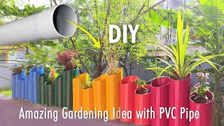 Amazing Gardening Idea with PVC Pipe  How to make a flower pots using waste PVC pipe  Home Garden [upl. by Geiss594]