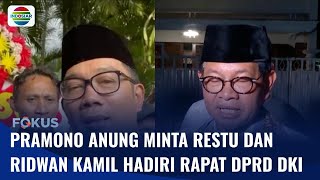 Safari Politik Jakarta Pramono Anung Temui Habib Ridwan Kamil Hadiri Rapat Paripurna  Fokus [upl. by Ahsirtak]