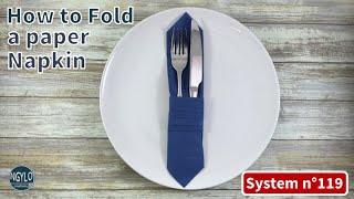 How to fold a paper napkin  Napkin Cutlery holder slim [upl. by Lyle]