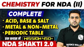 NDA Chemistry Acid Base amp Salt Metal amp NonMetal Periodic Table  NDA Shakti 20 2024 [upl. by Younger]