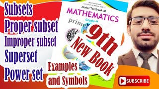 Define SubsetsTypes of SubsetsSupersetPower Set Examples and Symbols9th New Book [upl. by Stephanie714]