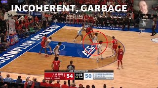 NORTH CAROLINA TAR HEELS incoherent garbage coaching vs NC STATE [upl. by Paloma]