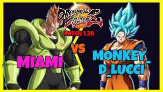 DBFZ PATCH 138  MIAMI vs MONKEYDLUCCI  Angry set Gogeta 4 Android 16 Trunks vs Piccolo [upl. by Atiuqin]