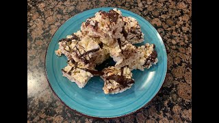 Dark Chocolate Drizzled Marshmallow Popcorn Bars [upl. by Kenweigh238]