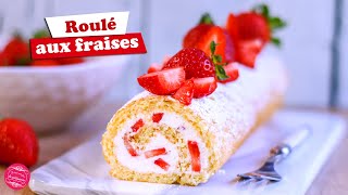 🍓 GÂTEAU ROULÉ AUX FRAISES 🍓 [upl. by Nemlaz]