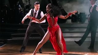 Fifth Harmonys Normani SLAYS DWTS Foxtrot Performance Gets Biggest Score of the Night [upl. by Atteroc]