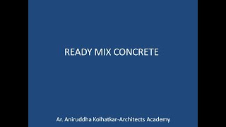 READY MIX CONCRETE [upl. by Clovis]