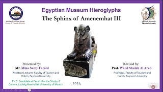 A Sphinx Statue of Amenemhat III Hieroglyphs at the Egyptian Museum [upl. by Pestana556]