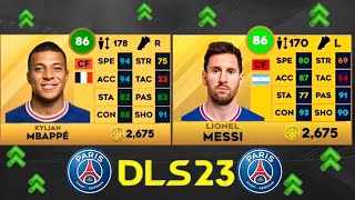 PSG PLAYERS RATING IN DLS 23  DREAM LEAGUE SOCCER 23 [upl. by Cacka]