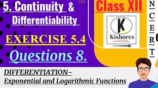 Exercise 54 Q8 Class 12 Maths  differentiation [upl. by Llesirg]