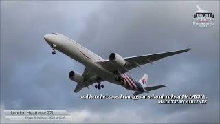 Storm Eunice  MAS struggle to land at Heathrow [upl. by Ynetruoc]