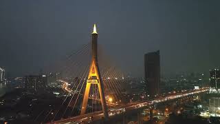 Bhumibol Bridge Bangkok Thailand [upl. by Nylime663]