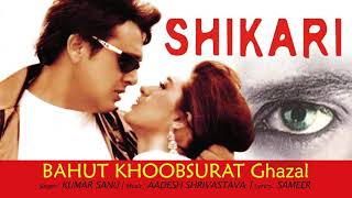 Bahut Khoobsurat Ghazal Likh Raha Hun Lyrical Video  Kumar Sanu  Shikari  Govinda Karishma [upl. by Ynnal803]