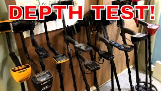 The ULTIMATE Metal Detector Depth Test 18 Detectors Vs 95 Inch Dime [upl. by Eimac208]