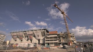 Visite de chantier de la tribune Sud du Stade SaintSymphorien [upl. by Rahman724]