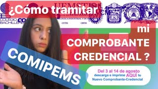 ¿Cómo sacar imprimir COMPROBANTE CREDENCIAL de COMIPEMSComipems será presencial y necesitas esto [upl. by Sabu]