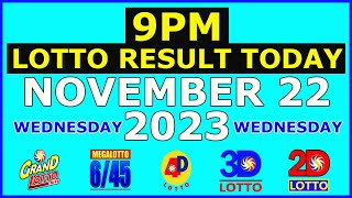 9pm Lotto Result Today November 22 2023 Wednesday [upl. by Calhoun]