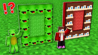 Tiny JJ and Mikey BUILD a SMALLEST Portals   Minecraft Maizen [upl. by Eanil167]