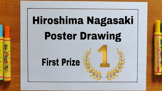 Hiroshima Nagasaki day drawing easy stepHiroshima and Nagasaki day poster  Hiroshima day drawing [upl. by Francesca]