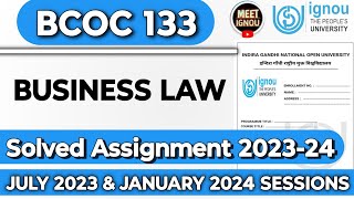 BCOC 133 Solved Assignment 202324  Business Law  bcoc133 bcoc133assignment bcoc133 [upl. by Lanae848]