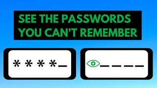 Easy Way to See Your Password Hidden Behind the Asterisks or Dots [upl. by Egdamlat]