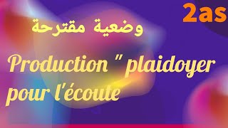 production écrite quotplaidoyer pour lécoute et la considérationquot 2as وضعية لكل الشعب [upl. by Elke]