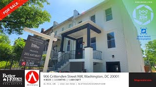 FOR SALE 906 Crittenden Street NW Washington DC 20001 [upl. by Areema]