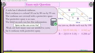 Surface Area 1 Part 3 Exam Style Surface area of Cuboid Application [upl. by Neeham]