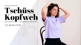 5 Übungen gegen Kopfschmerzen  Schmerzen lindern in 12 Min  Yoga auf dem Stuhl [upl. by Dorothy901]