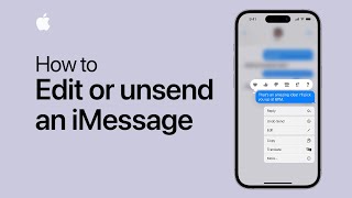 How to edit or unsend an iMessage  Apple Support [upl. by Hafler]