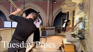 Tuesday pipes  Norah Krantz and Jared Wallis trumpets amp Jonghee Yoon organ [upl. by Ji625]