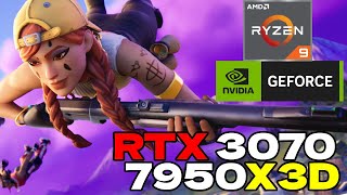 RTX 3070  Ryzen 9 7950x3D  1080p  Fortnite Performance Mode [upl. by Ecaj]