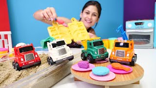 Araba oyunları Ayşe oyuncak arabalar için yemek yapıyor Play Doh oyun hamuru oyunları [upl. by Eardna]