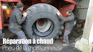 Grosse réparation à chaud du pneu de la moissonneuse Axial 2388 [upl. by Atnaloj]