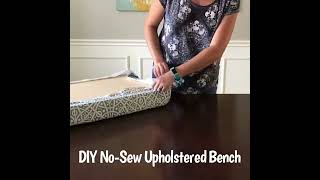 How to Make a No Sew Bench Cushion  DIY Upholstered Bench Seat [upl. by Hnid]