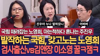 진짜 쎄다 국힘 전체로 덤벼도 눈도 깜박 안하는 노영희 변호사 김앤장변호사였던 이소영 의원에게 혼나는 검사출신 주진우 의원 어리둥절 정진석 비서실장 ㅋㅋ [upl. by Chinua]